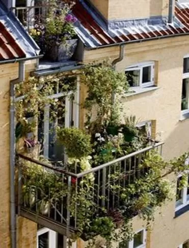 Groen balkon